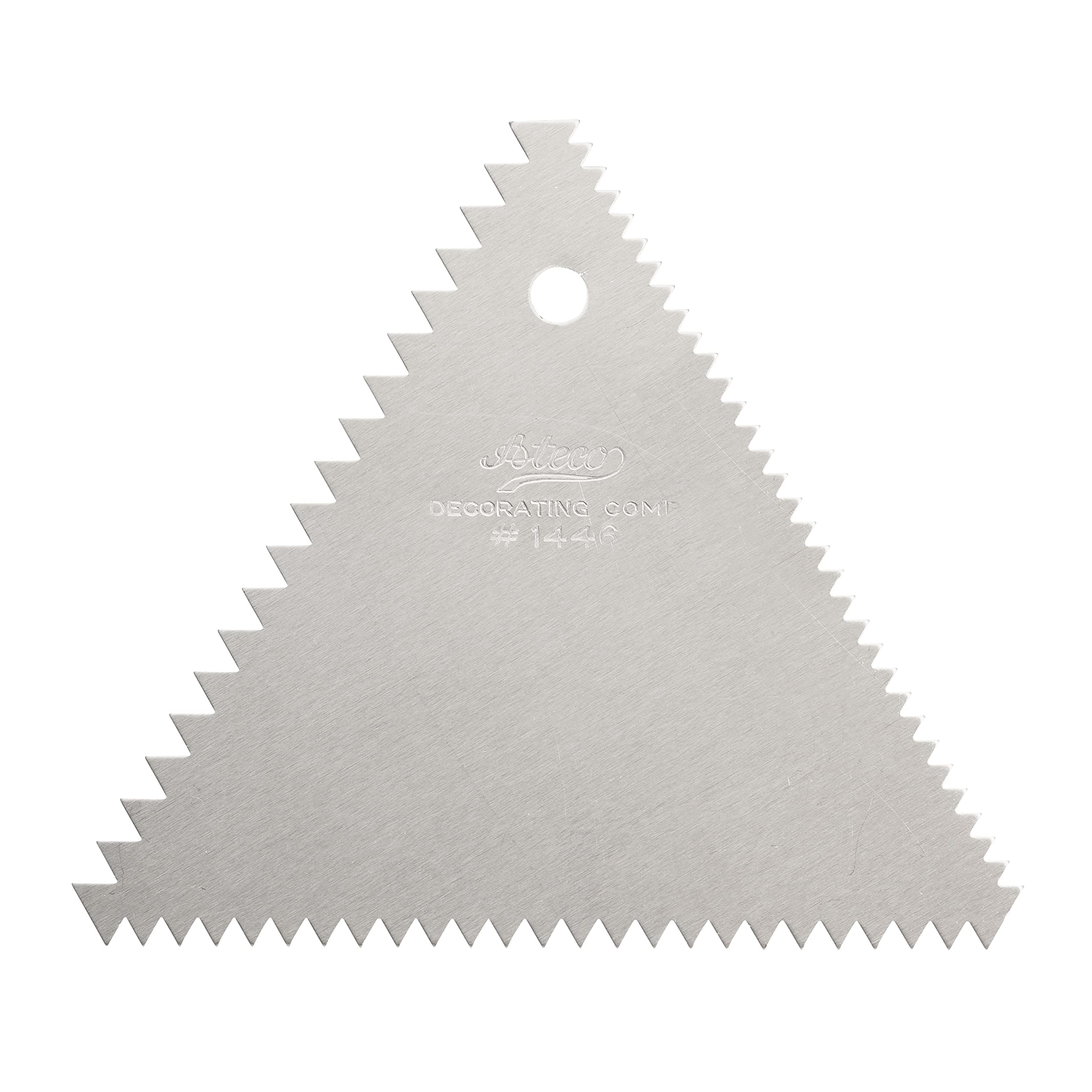 Ateco 1446 - 3 Sided Decorating Comb and 1447- 4 Sided Decorating Comb & Icing Smoother, 2 Pc Set,Silver