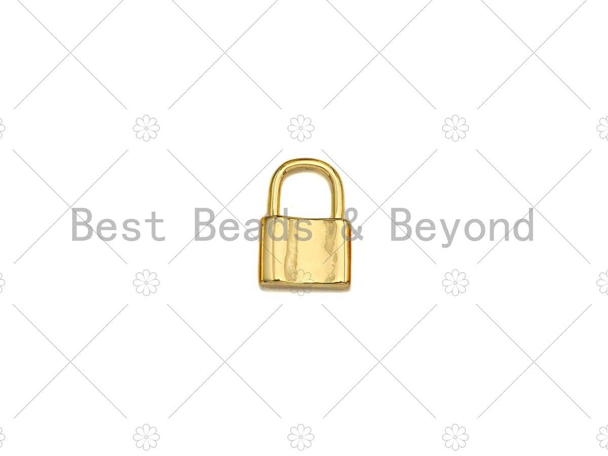 18k Shiny Gold Padlock Charms, Dainty Lock Charms, Padlock Pendant, Gold Charm, Gold Pendant, Padlock Necklace Charms, 10x15mm, Sku#LK06