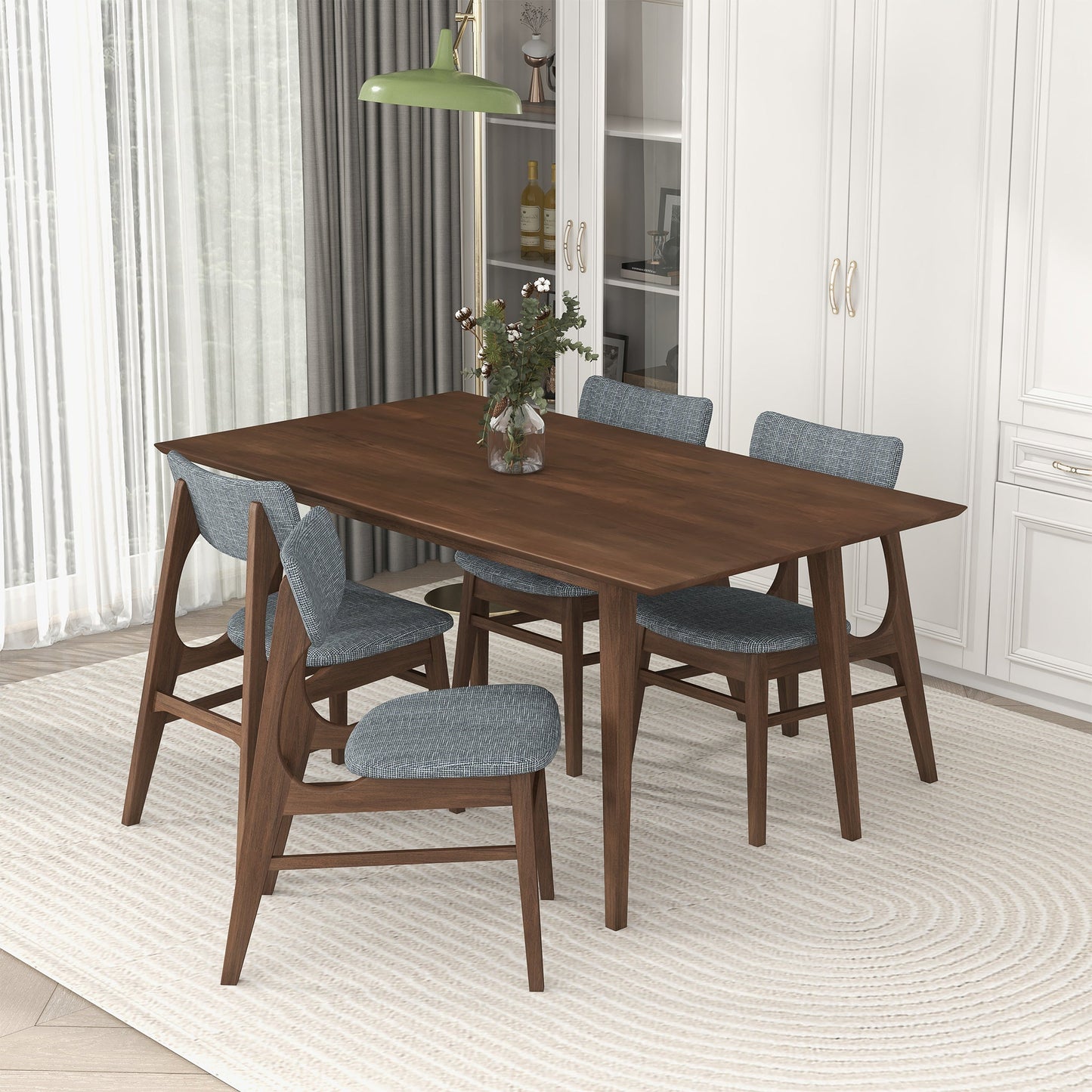 Levi Modern Style Solid Wood Rectangular Dining Kitchen Table 86"