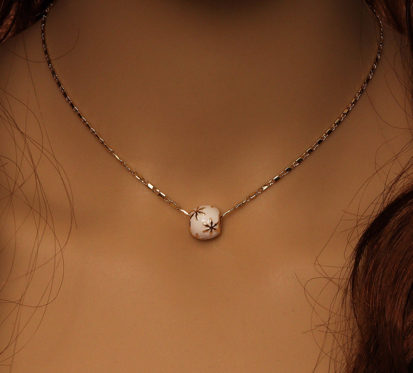 18K Gold Dainty Flat Figaro Chain necklace, sku#JL129