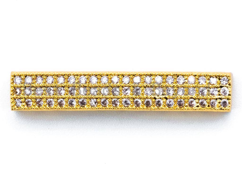 CZ Micro Pave Rectangular Bar Connector, sku#G198