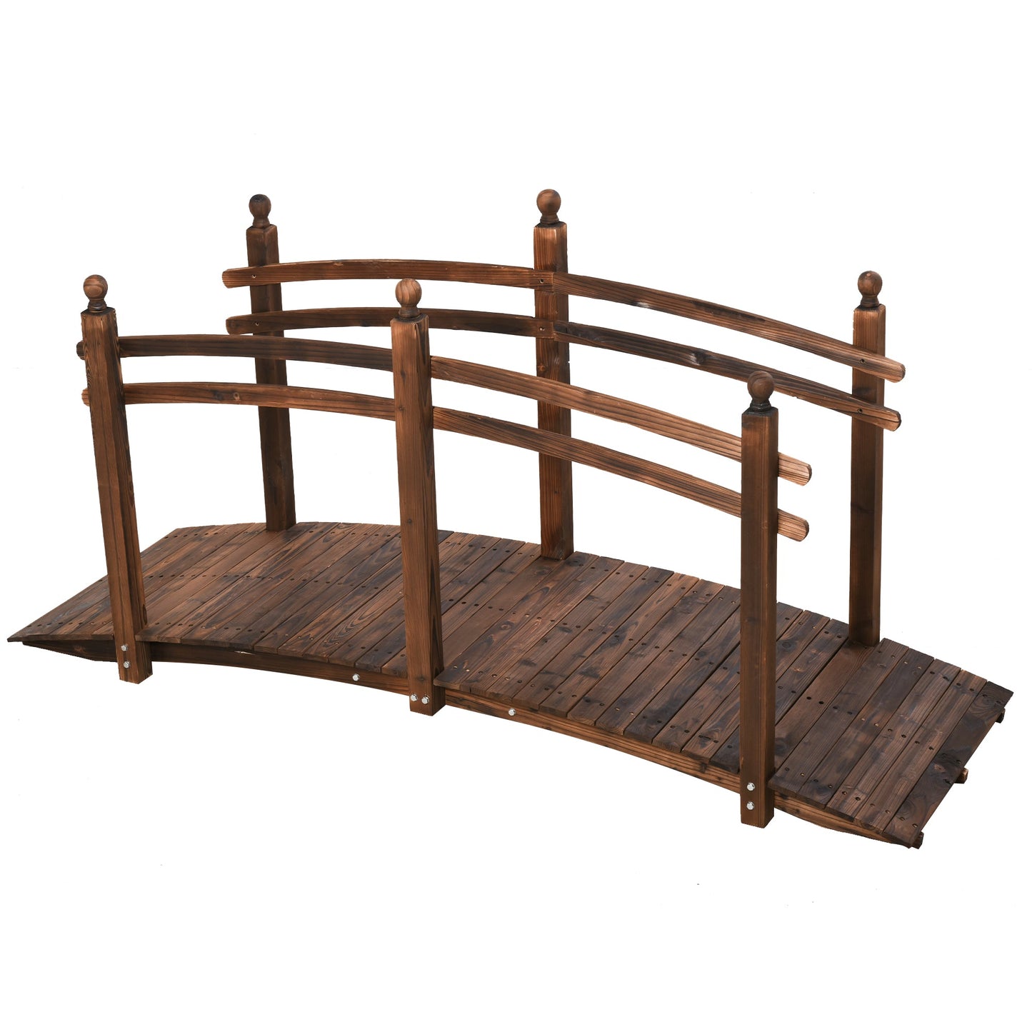 Outsunny 7.5' Fir Wood Garden Bridge Arc Walkway