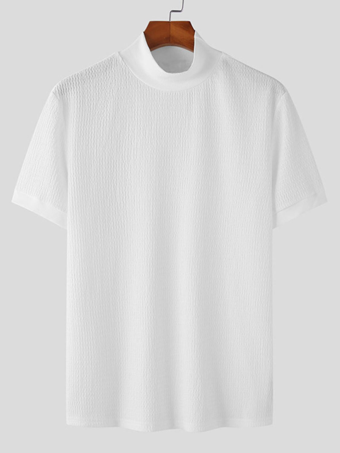Men's Full Size Mock Neck Short Sleeve T-Shirt Plus Size