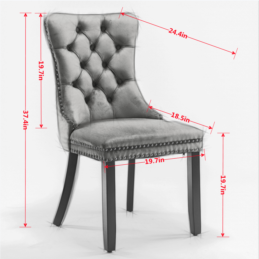 Nikki Collection Modern Velvet Upholstered Dining Chair Set