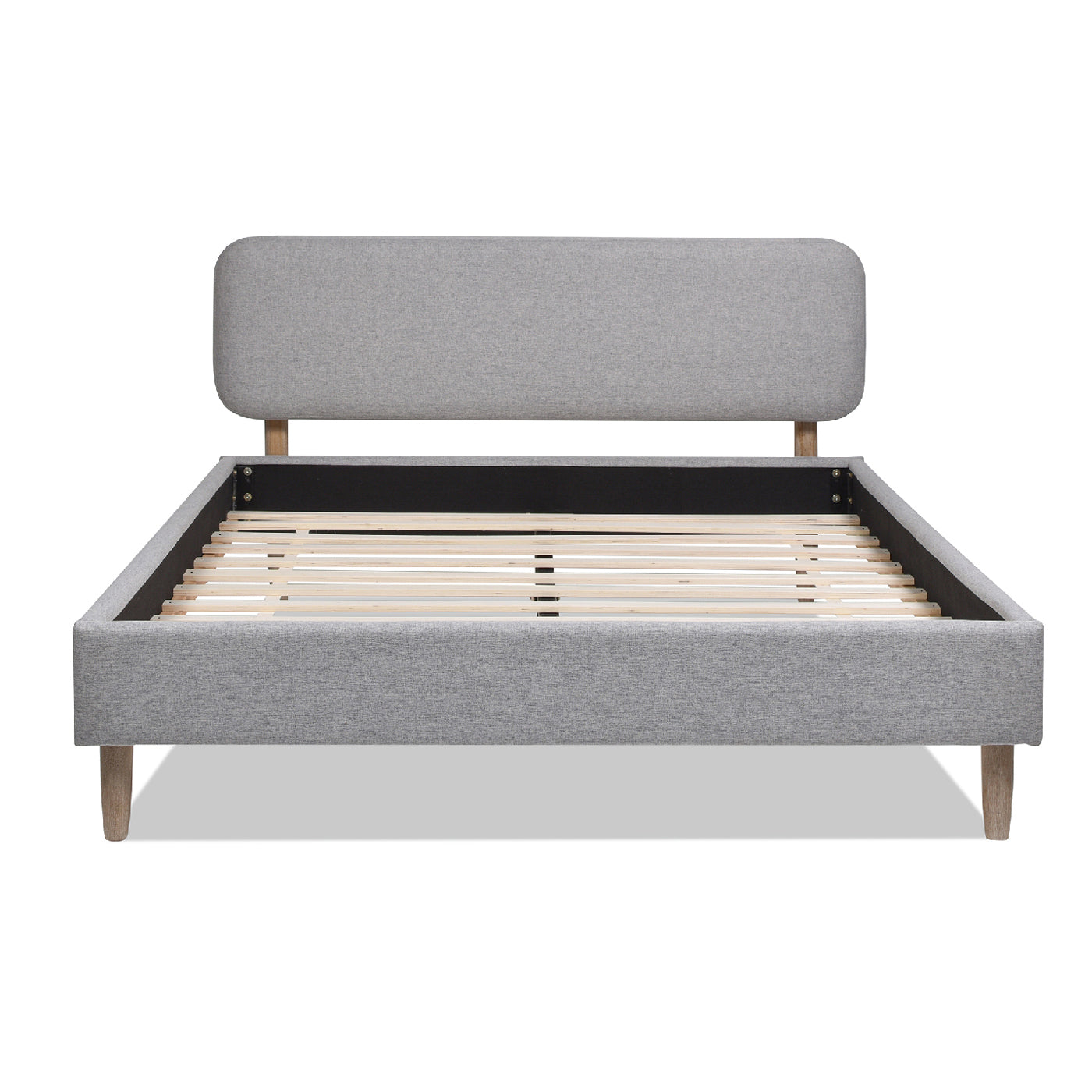 Diego Low Upholstered Platform Bed, Queen, Light