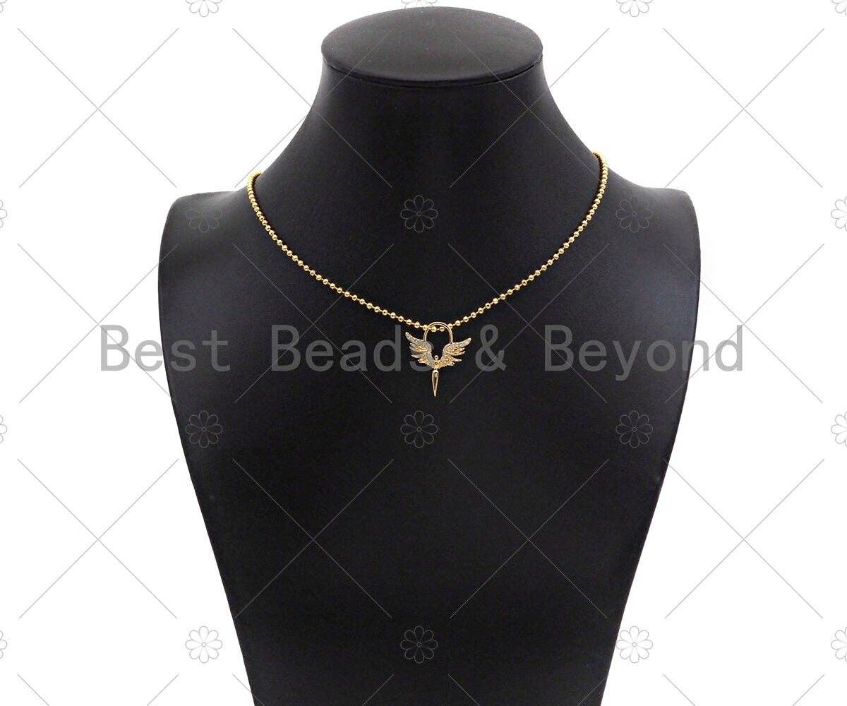 CZ Micro Pave Angel Wing Shape Charm,CZ 14K Dainty Gold Charm,Necklace Bracelet Charm Pendant,14x19mm,Sku#ZX05