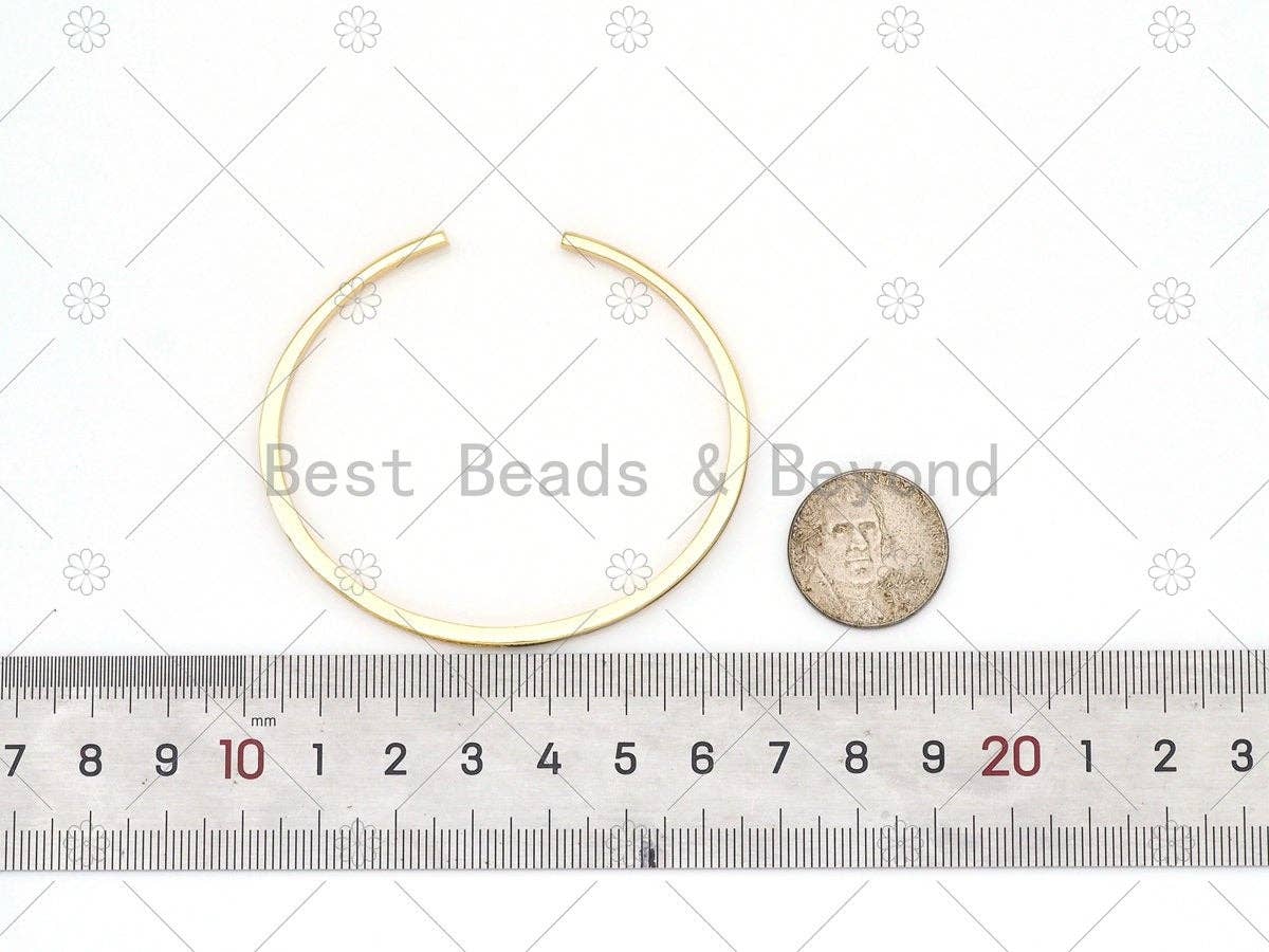 Colorful CZ Micro Pave with Enamel Adjustable Bangle Bracelat, 18K Gold Filled Enamel Open Bracelate, Stacking Bracelet, 3x62mm,Sku#LK490