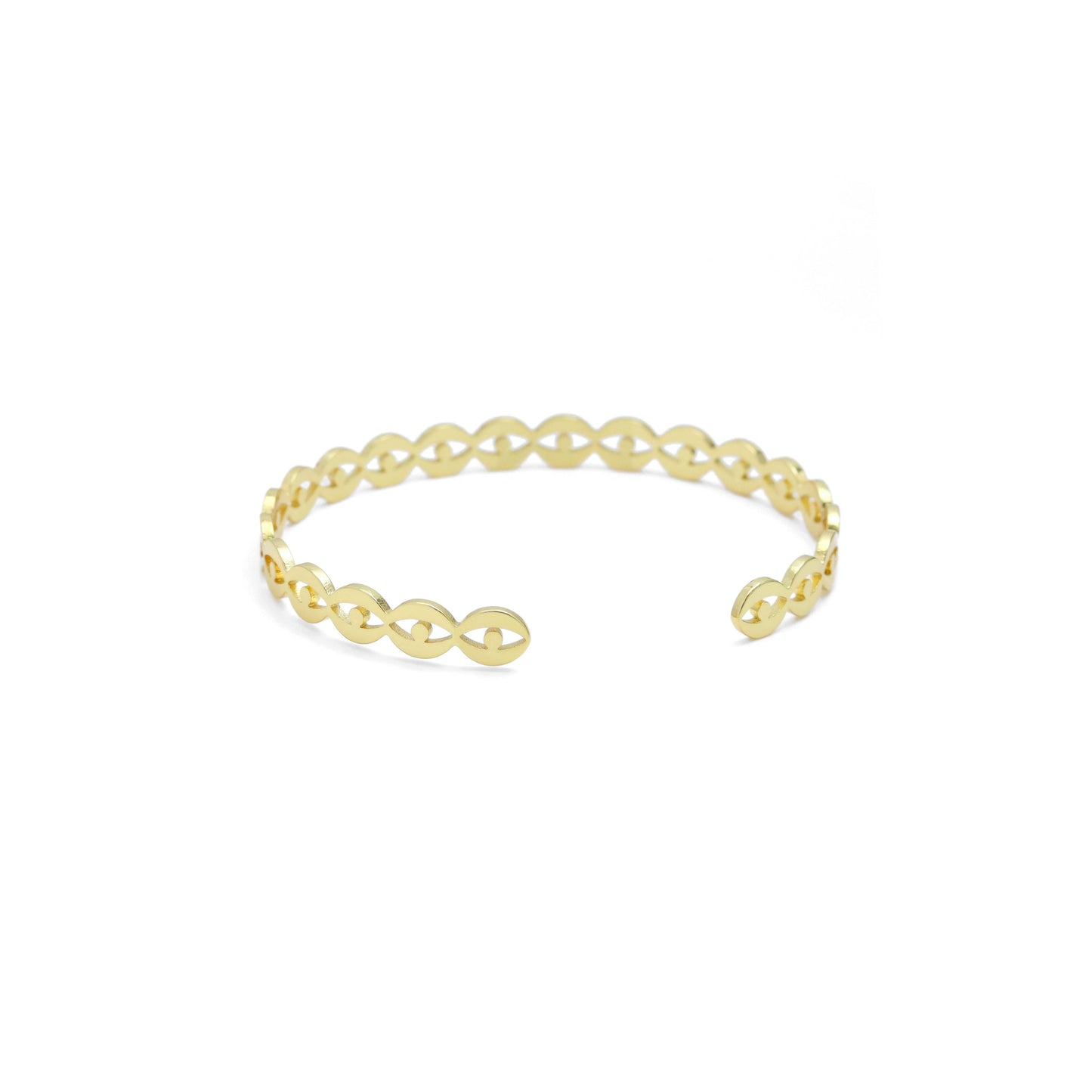 Gold Evil Eye Cuff Bracelet, Sku#A279
