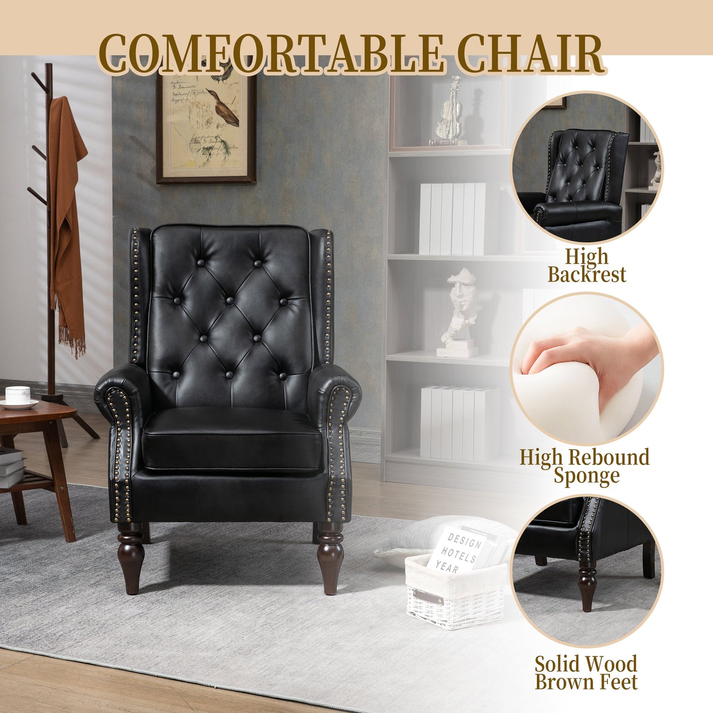 Wood Frame Armchair - Modern Accent Chair