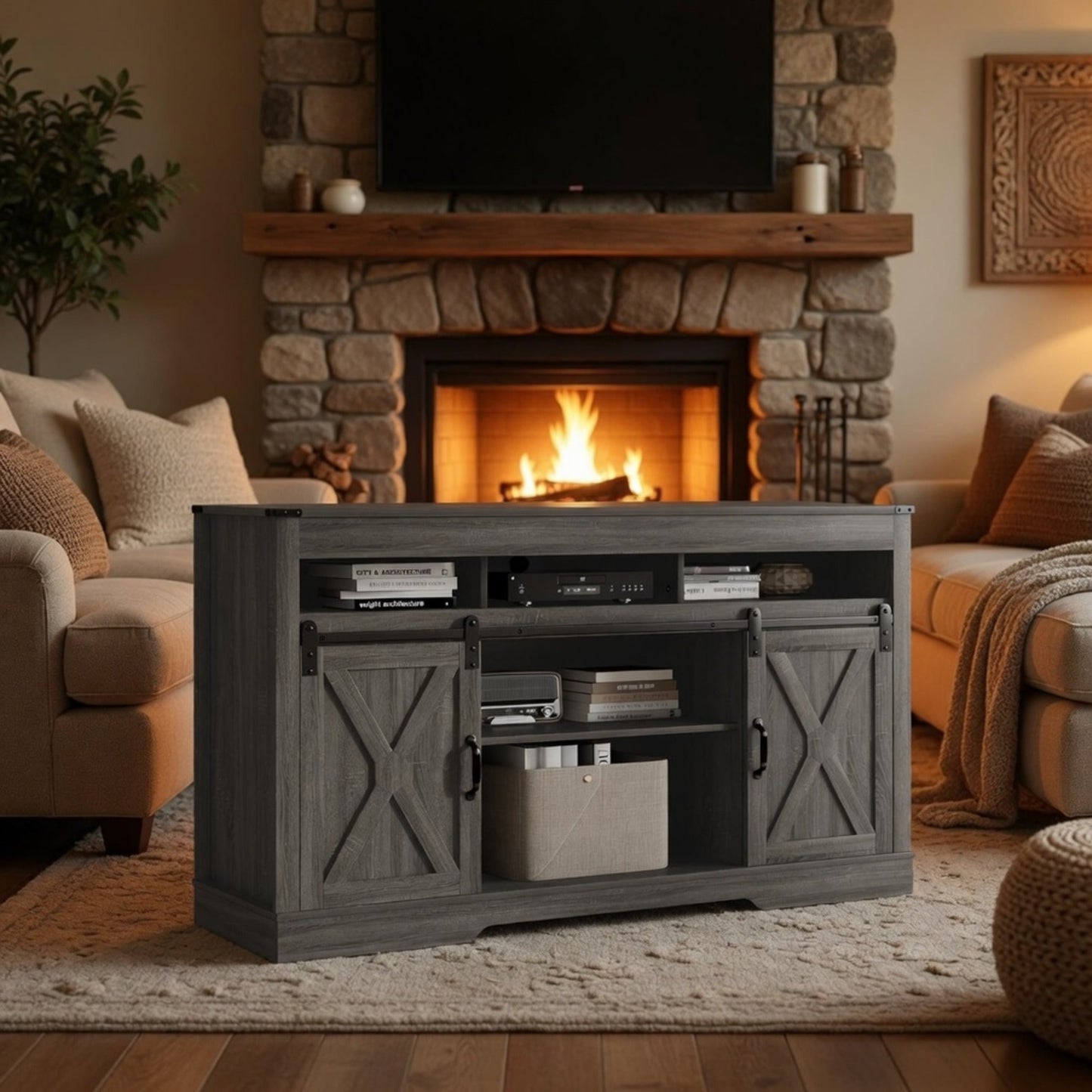 58" Modern Farmhouse TV Stand