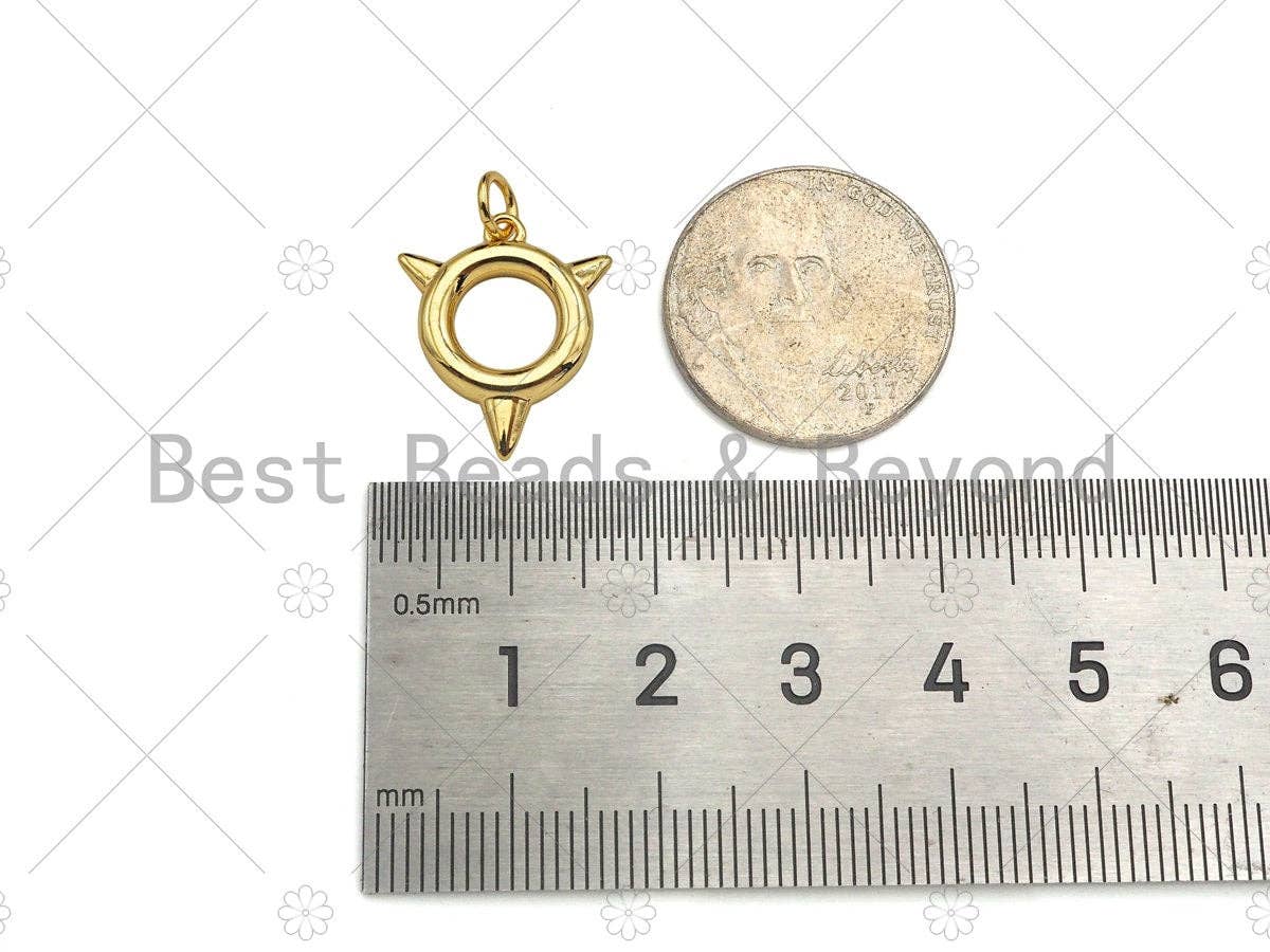 Gold Filled Round Ring With Arrows Shape Pendant, 18K Gold Filled Round Ring Charm, Necklace Bracelet Charm Pendant, 15x18mm, Sku#Y442