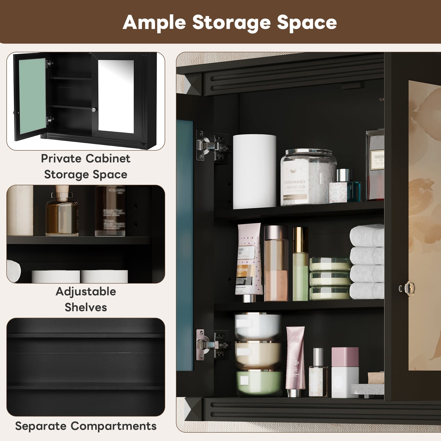 36'' x 28'' Modern Medicine Cabinet with Mirrors
