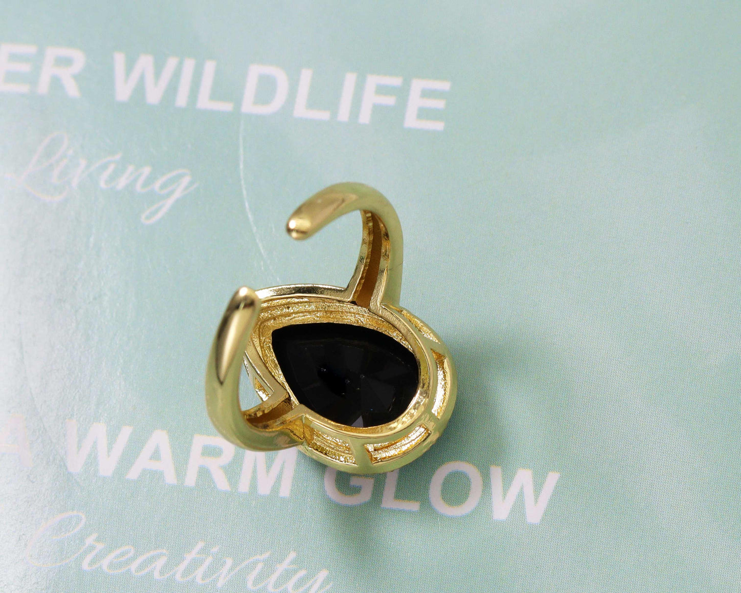 Teardrop Pear Shape CZ Adjustable Ring, Sku#LK591