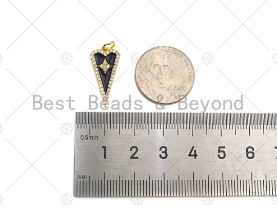 Gold Filled CZ North Star Triangle Charm, Sku#Z1358C