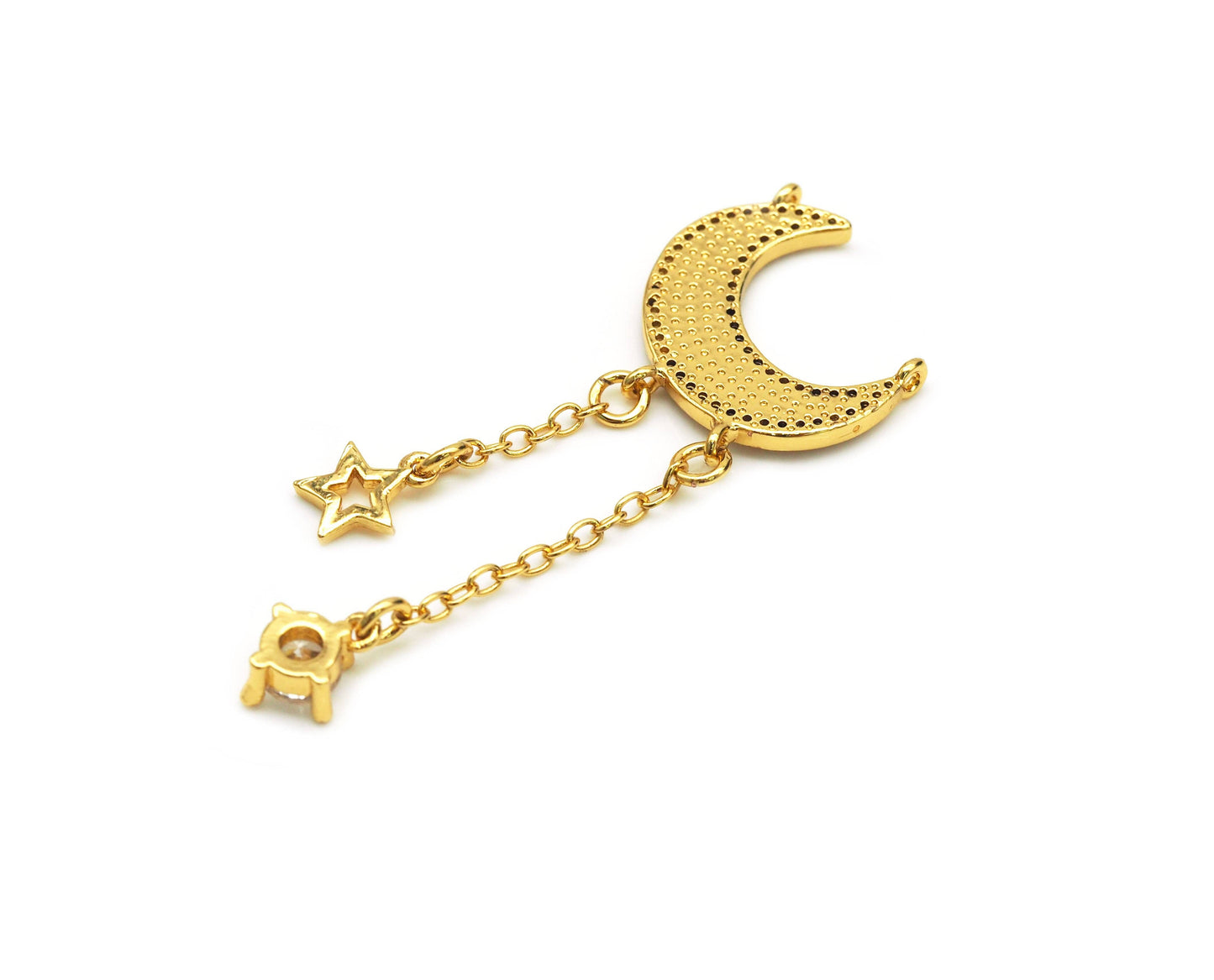 Crescent Moon with Star Charm, Sku#JL92