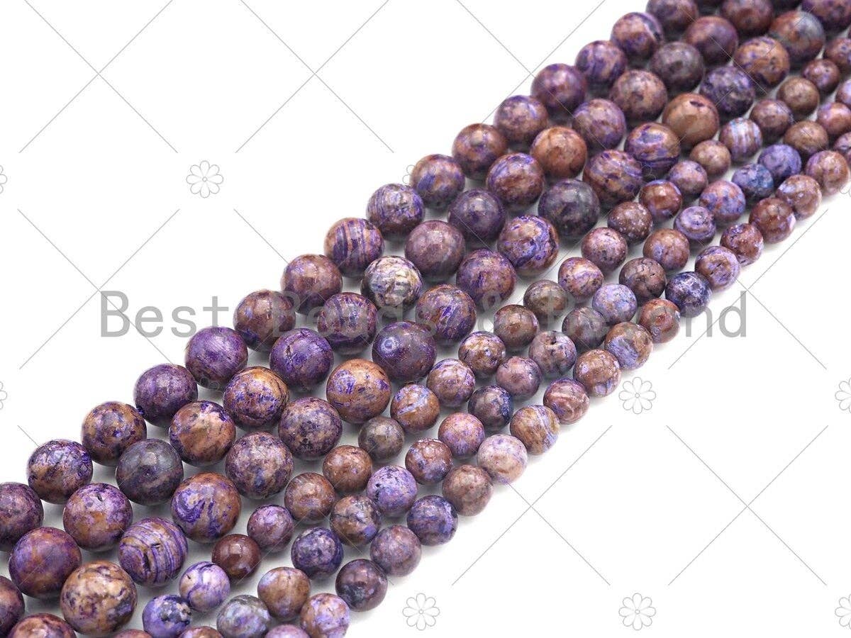 Quanlity Natural Purple Oak Jasper Round Smooth Beads, 6mm/8mm/10mm/12mm Jasper Beads, 15.5'' Full Strand, Sku#U1147
