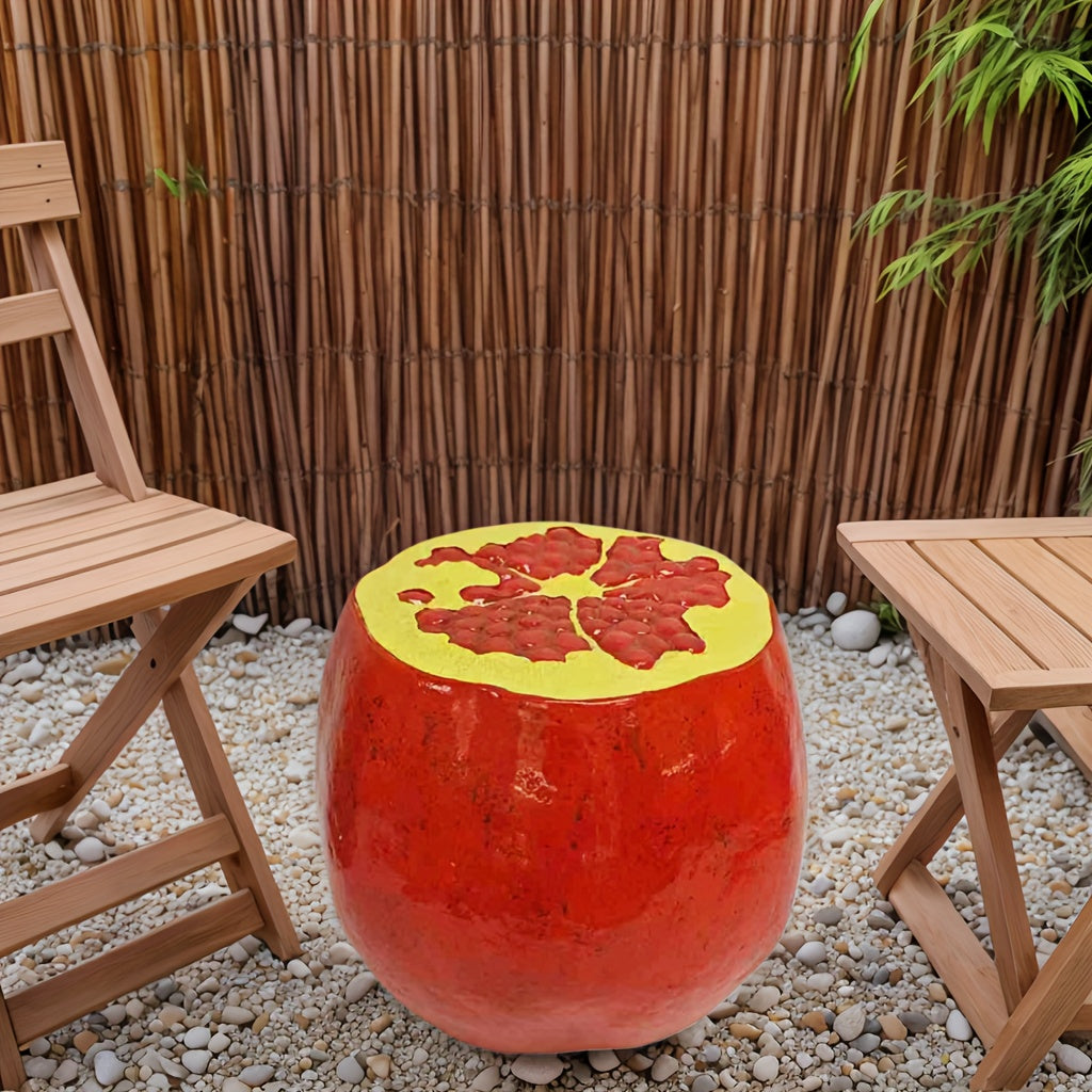 Pomegranate Fruit Stool - Oversized Resin Stool and Side Table