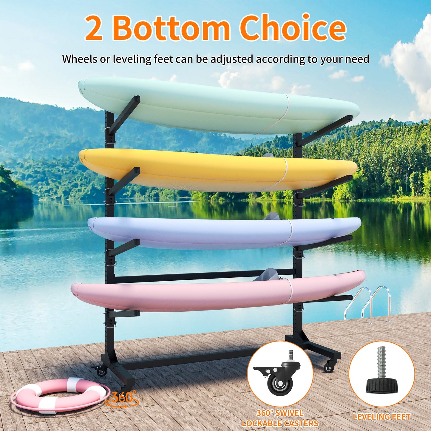 80''H Freestanding Kayak Storage Rack