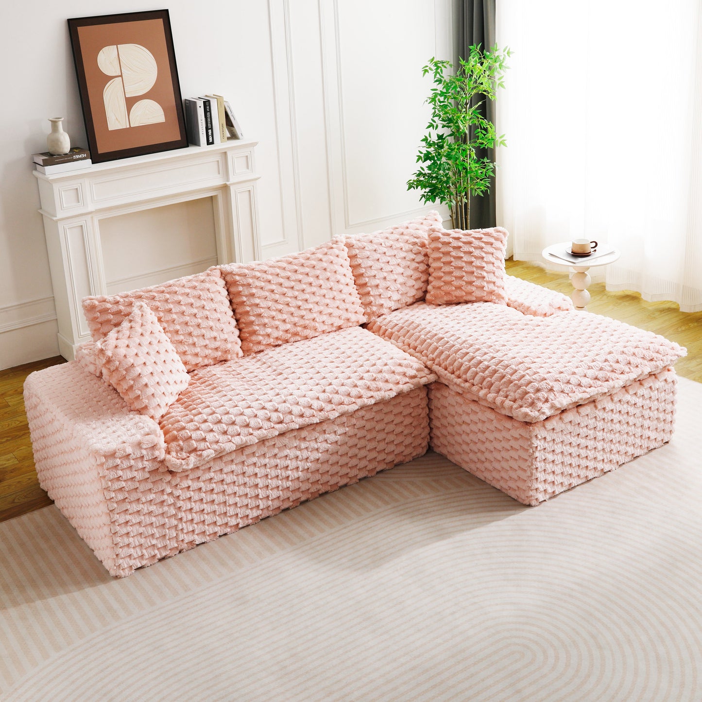 Pink Turtle Velvet Versatile Sofa