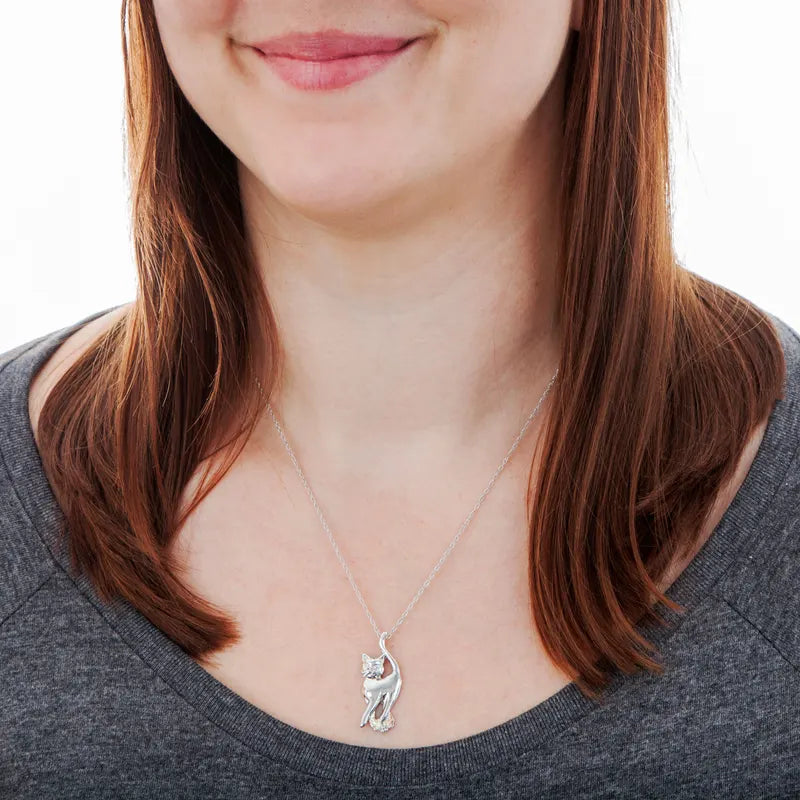 Cat - Sterling Silver Black Hills Gold Pendant
