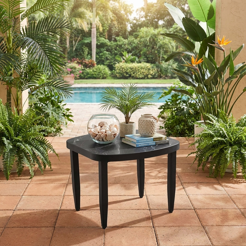 Modern Outdoor Elegance Arc 23.6'' Side Table
