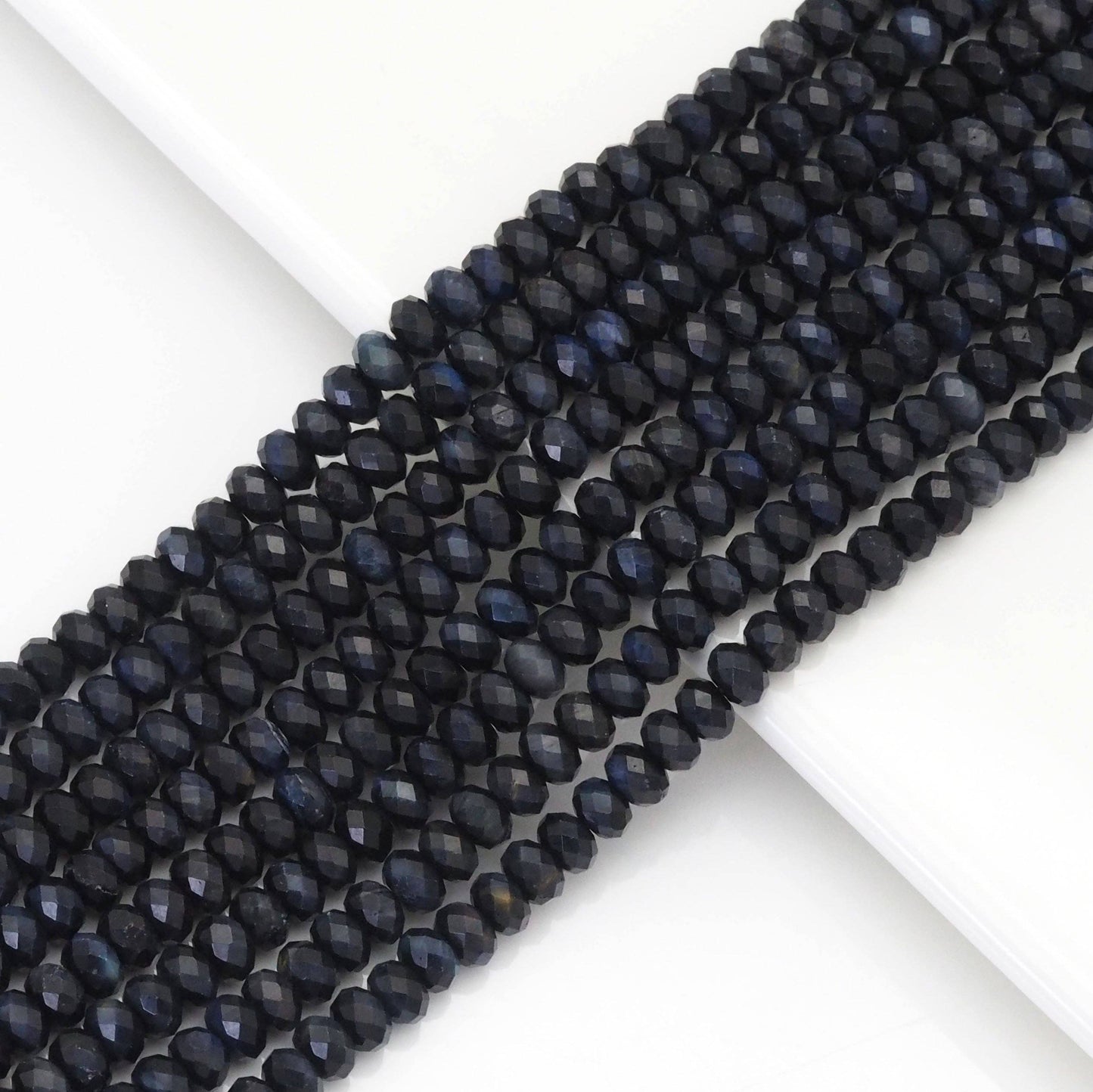 4x6mm Blue Tiger Eye Faceted Rondelle Beads, Sku#U1658
