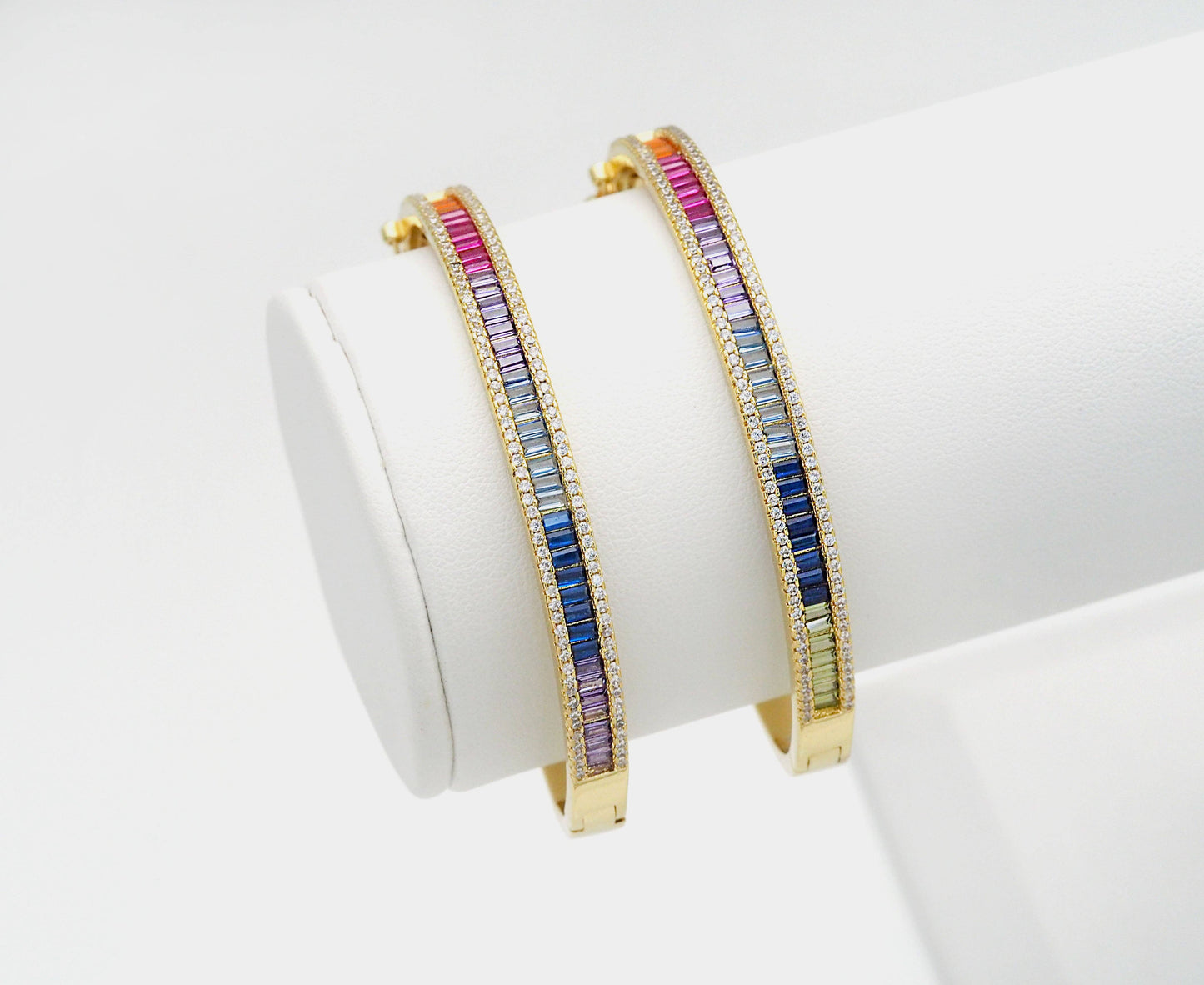 Rainbow Baguette CZ Bracelate,Sku#X351