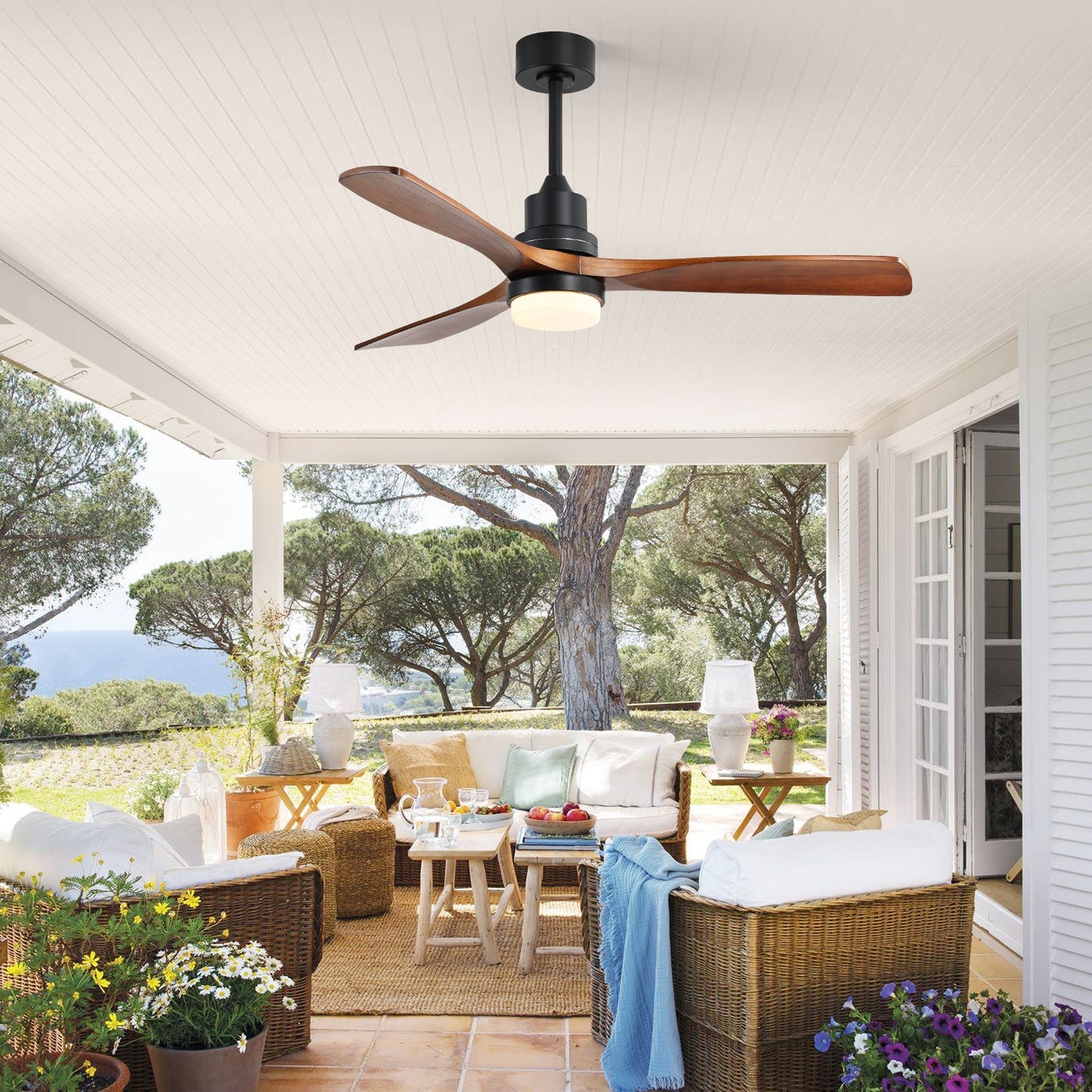 52 Inch Indoor Ceiling Fan With Dimmable LED Light