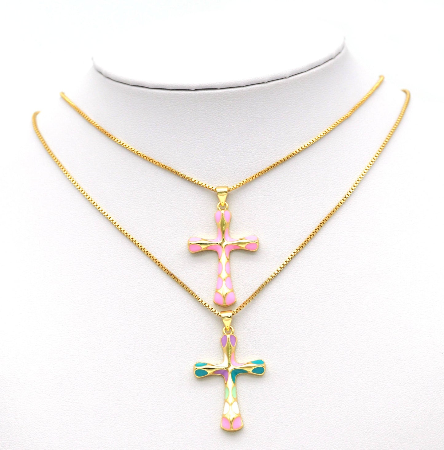 Enamel Cross Pendant, Sku#JL100
