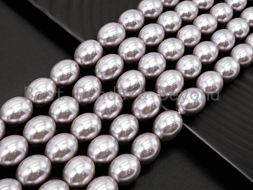 Gray Natural Mother of Pearl  Oval beads,12x15mm Pearl Olive