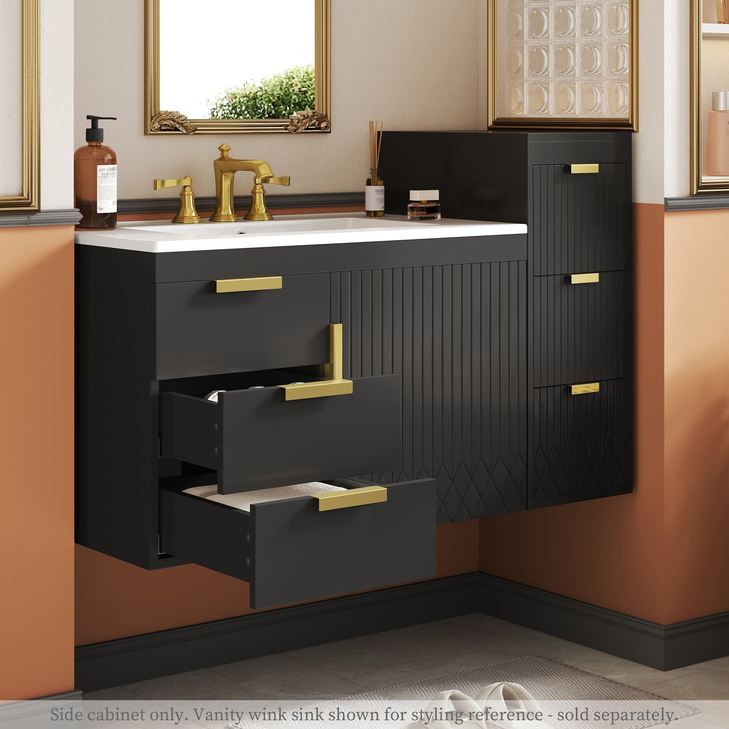 Wall Mounted Floating Cabinet with Drawers