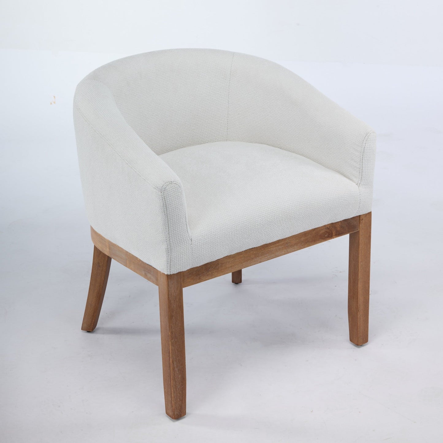 Mid Century Modern Upholstered Barrel Dining Chairs