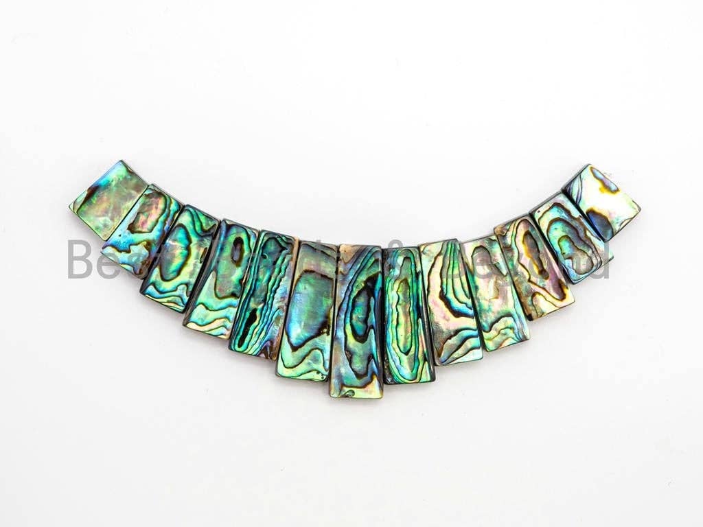 Natural Abalone Shell Graduated Bar Shaped Beads, Abalone Necklace Focal Beads, 3.5"/6.5" Strand, sku#R29