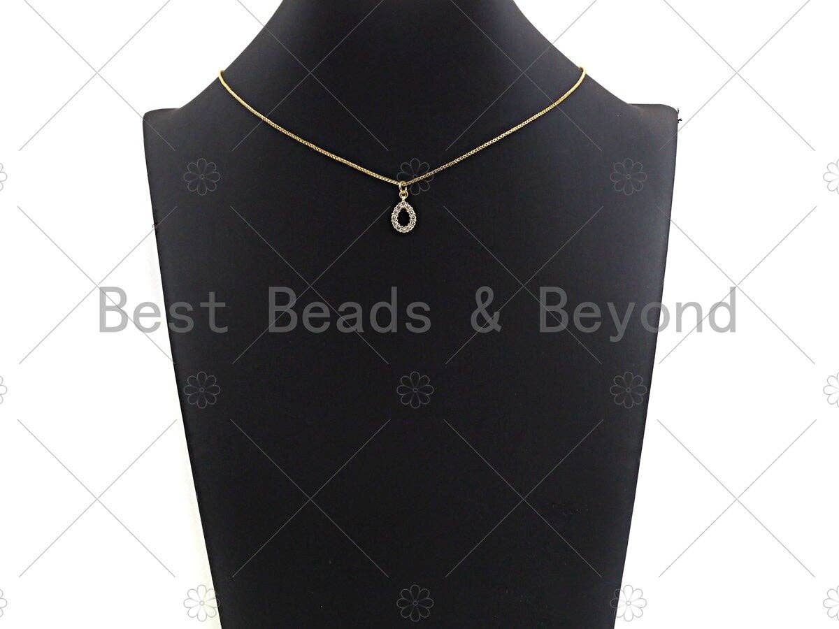 Dainty Clear CZ Micro Pave Teardrop Shape Pendant, Waterdrop Pave Pendant, 9x16mm, Sku#LK30
