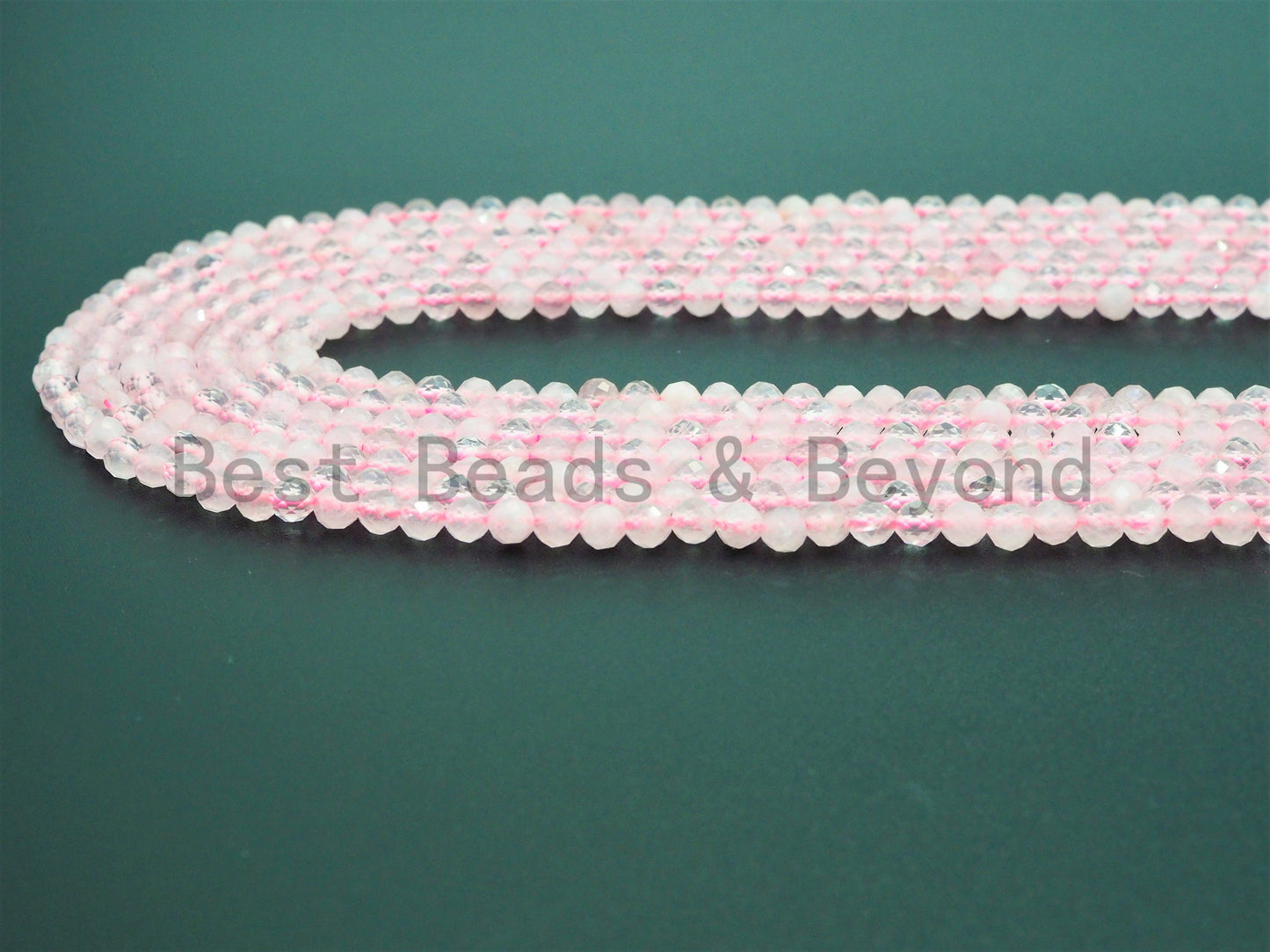 High Quality Natural Faceted Round Rose Quartz beads, 2mm/3mm/4mm Pink Gemstone beads, Sparkly Rose Quartz Beads, 15.5inch strand, SKU#U357