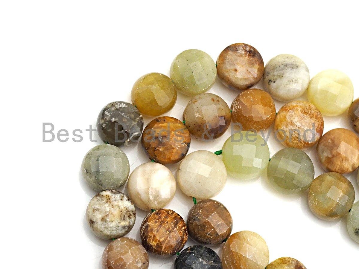 Double Sided Turtle Shell Cut Natural Jade Coin Shape beads, 6mm /8mm/10mm Natural Gemstone Beads, 16" Full strand, Sku#UA14