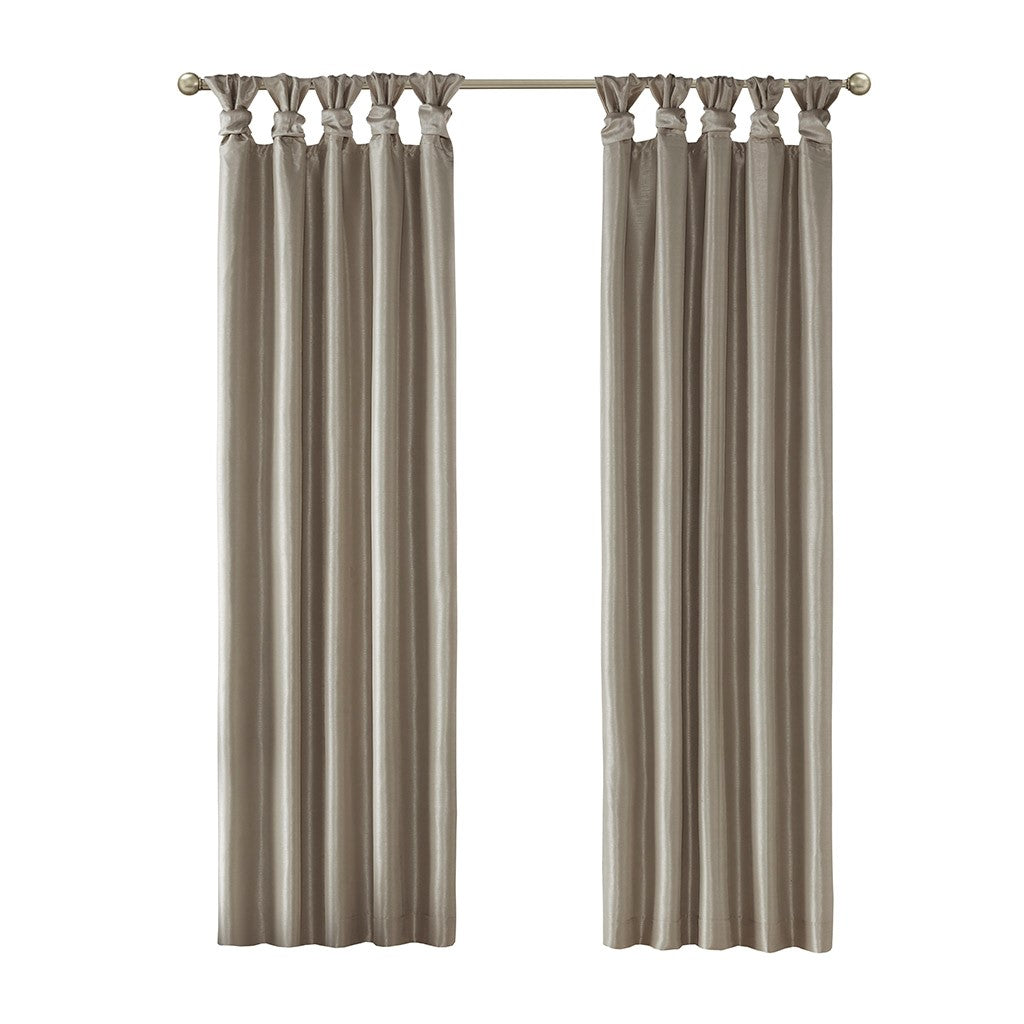 Twist Tab Total Blackout Window Curtain Panel Pewter 50x95"