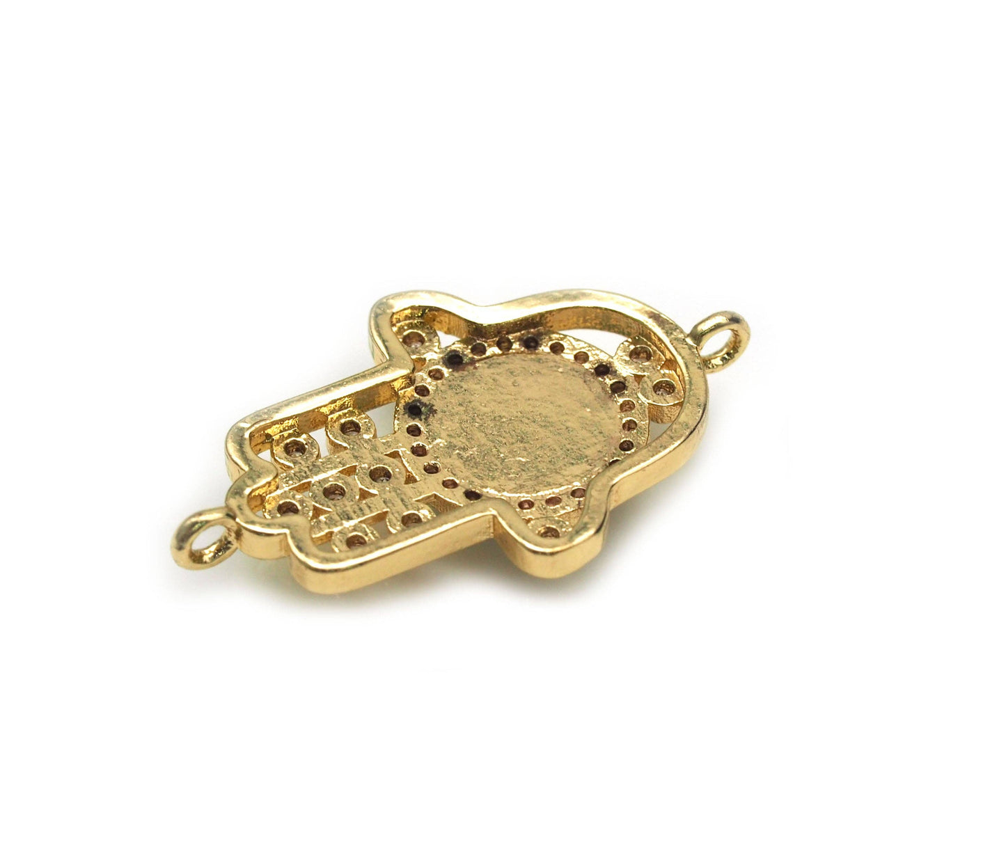 CZ Hamsa Hand Connector, Sku#M407