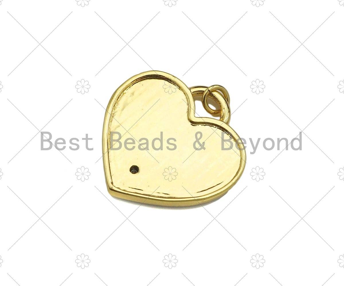 Enamel Colorful Love On Heart Shape Pendant,CZ Micro Enamel Pendant Charm, Enamel Jewelry,25x25mm,Sku#L477