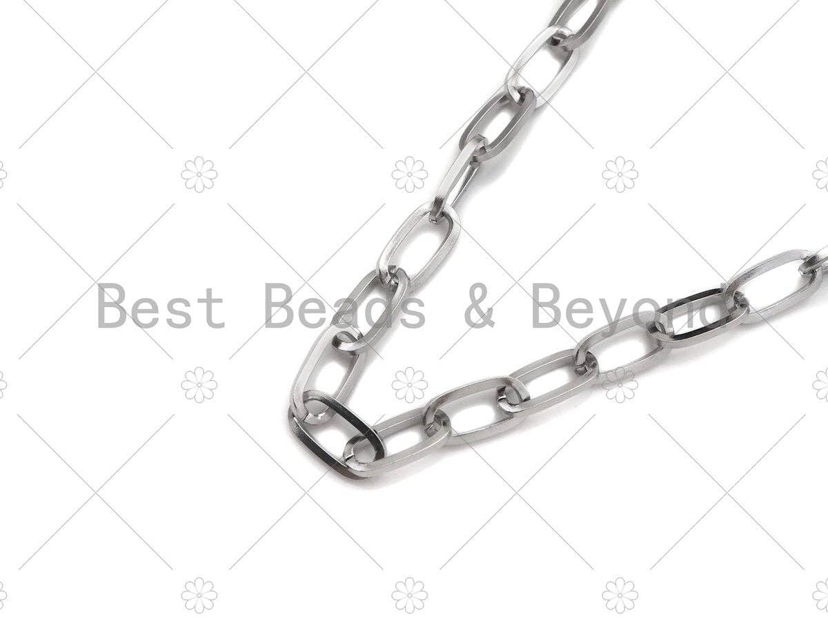 Non-tarnish Stainless Steel Oval Link Chain, Antique Silver Color Unfinished Jewelry Chains, Wholesale Chain, 6x12mm,sku#A104