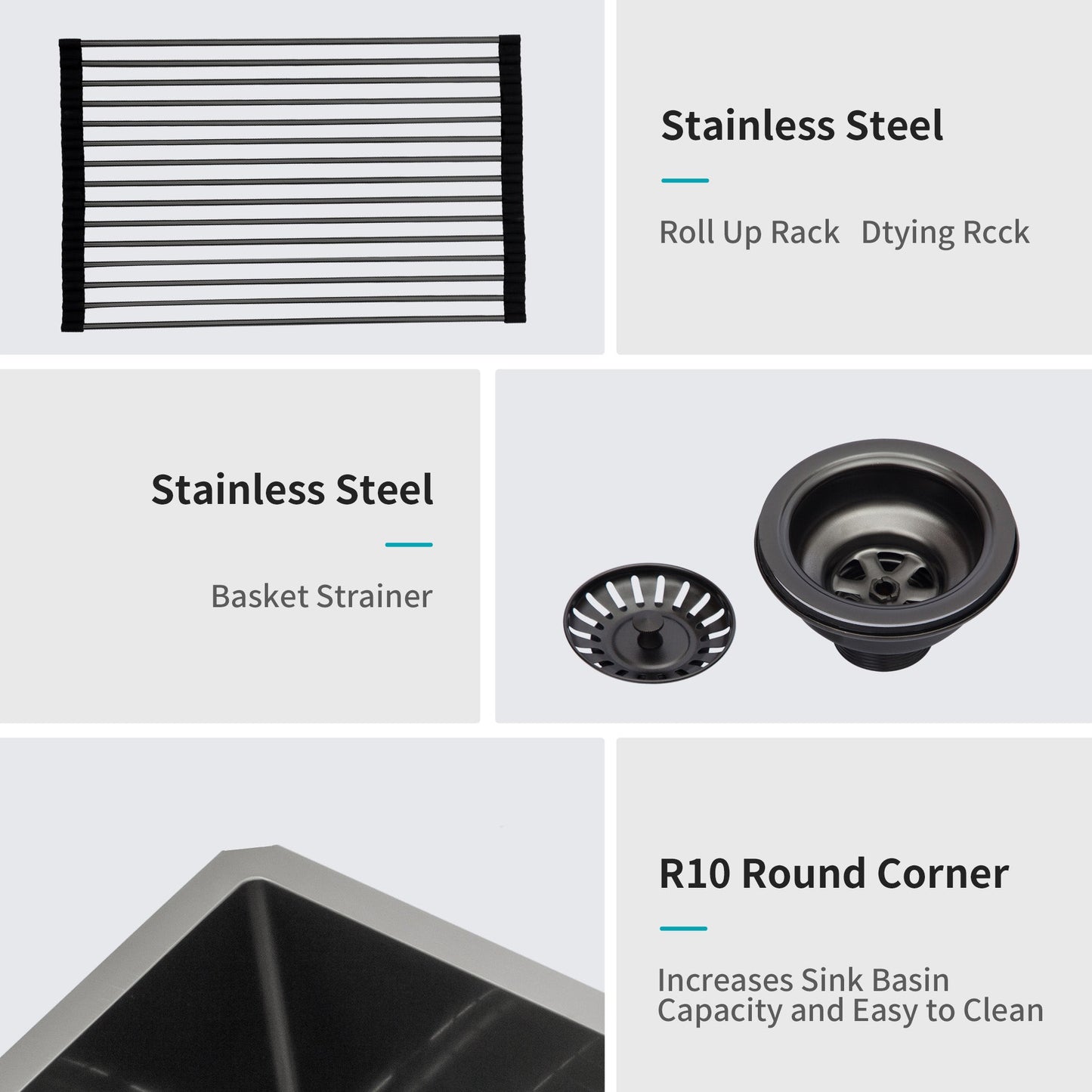 30 Inch Undermount Sink - Gunmetal Finish