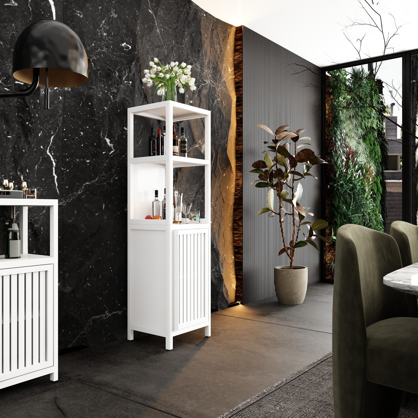 Multi-Functional Bamboo Storage Cabinet