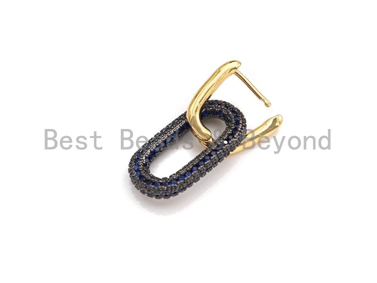CZ Huggies Dangle Chunky Oval Earring, Sku#J252