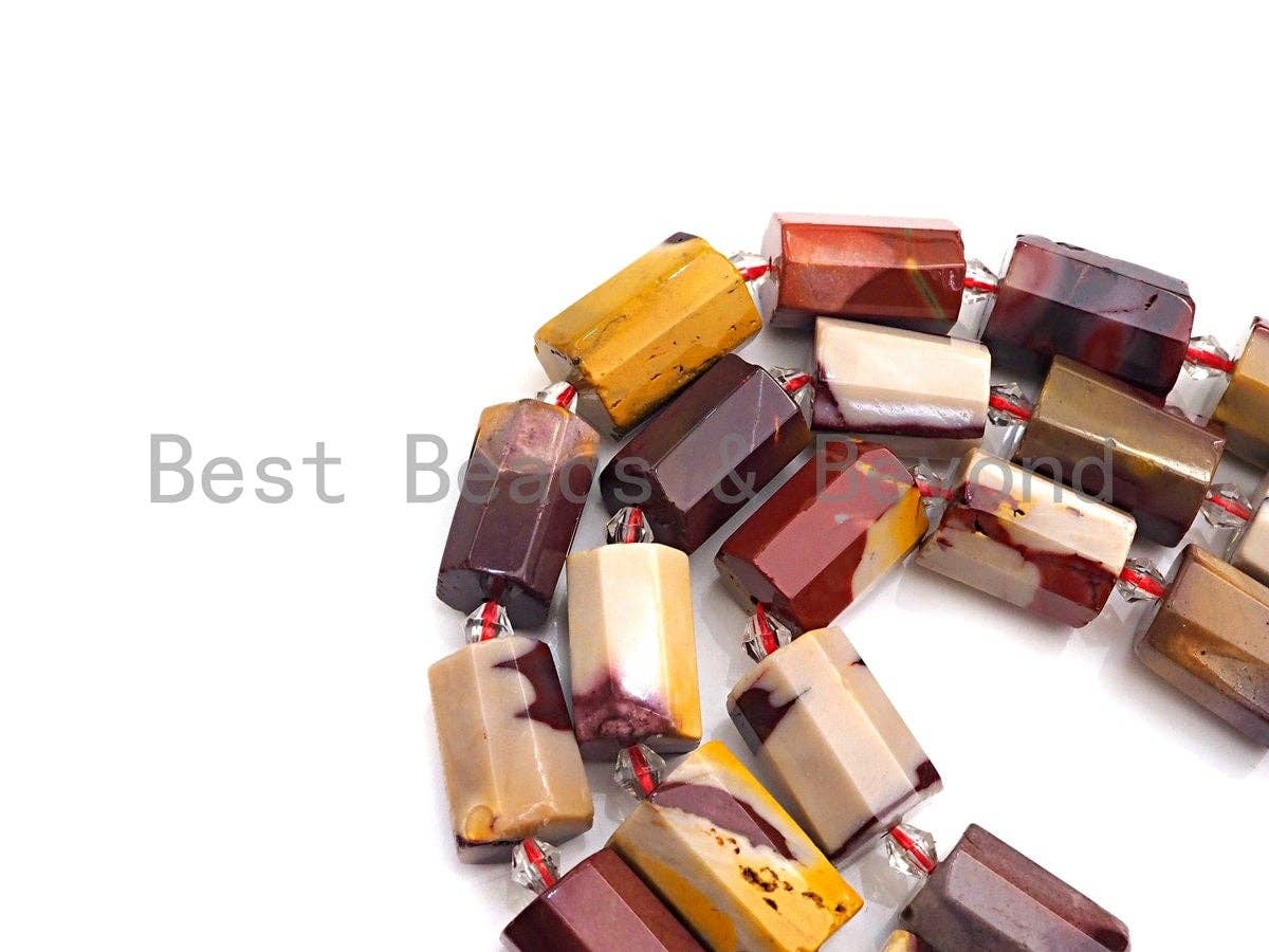 High Quality Natural Mookaite Cylinder Facted Beads, Natural Mookaite beads, 12x18mm, sku#U667
