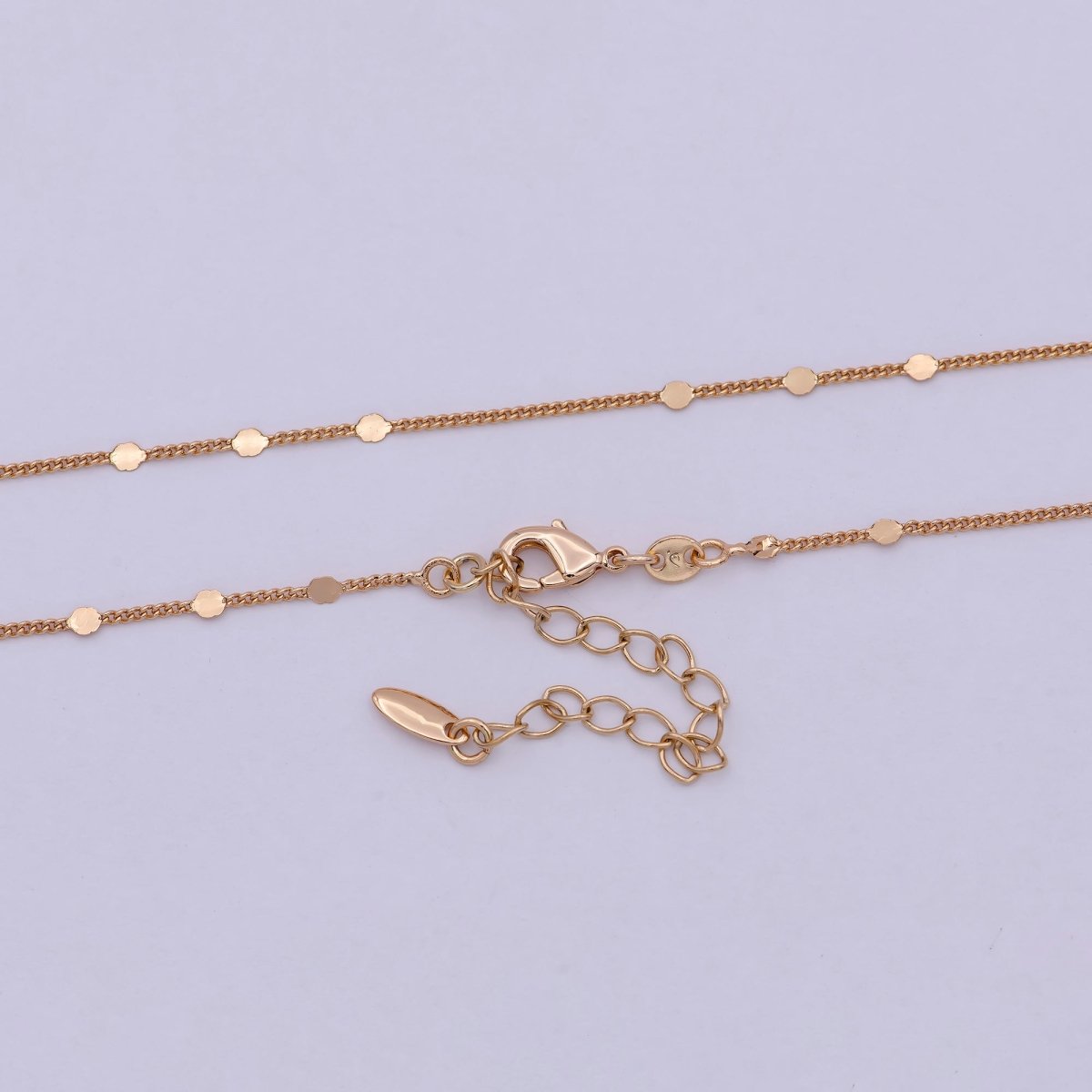 1mm 18K Gold Filled Chain Necklace Gold Curb Chain, Gold Chains 18 inch + 2 inch extender | WA-542 Clearance Pricing