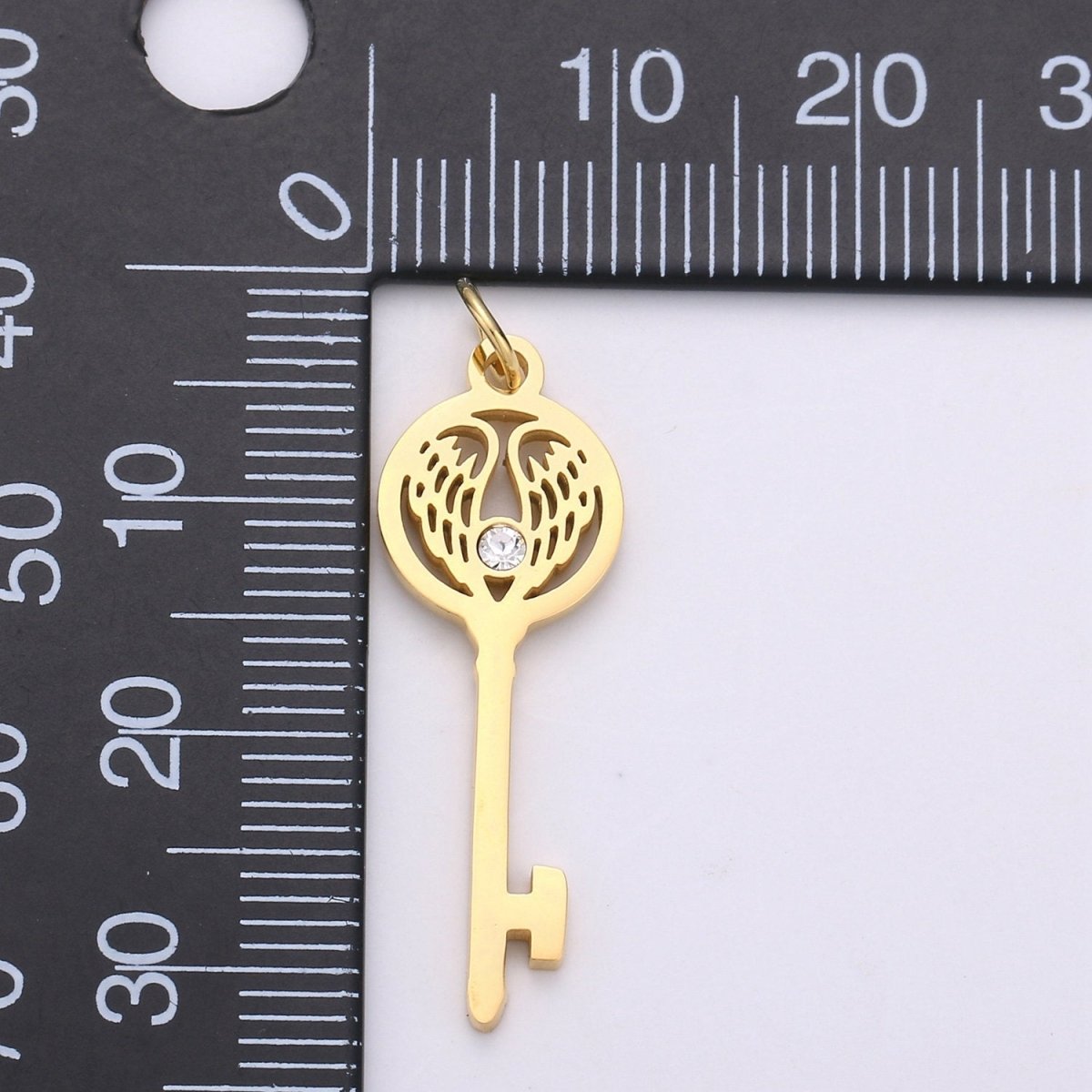 1pc 14k Gold Filled Key Pendant Charm, Dainty Wing Key Pendant Charm, Gold Filled Key Pendant, For DIY Jewelry Making Supply E-695