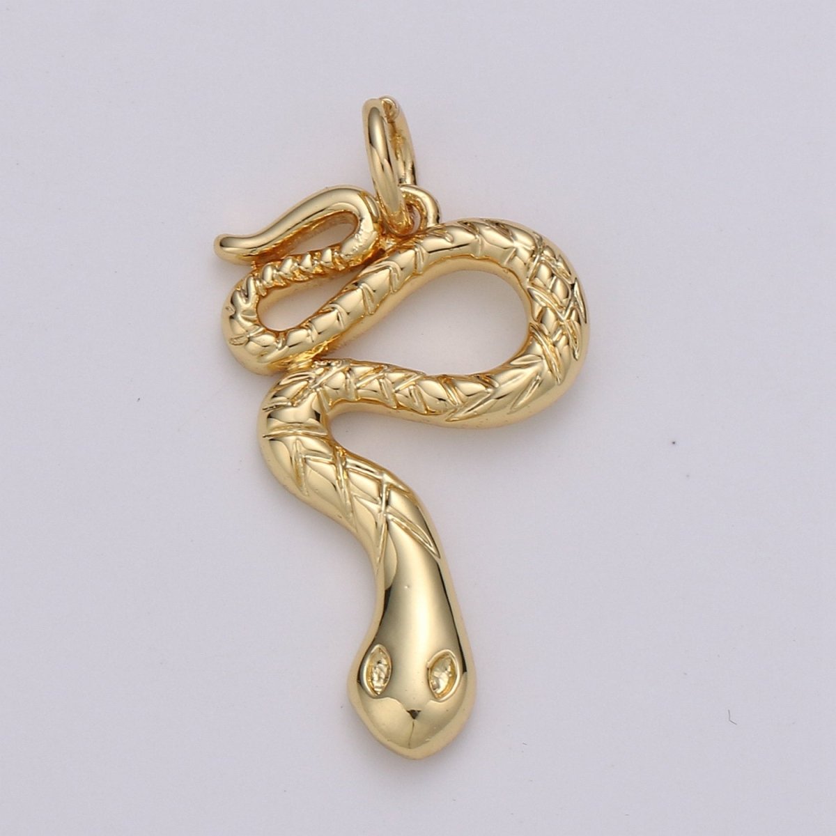 1pc 14k Gold Filled Snake Charm, Gold Snake Pendant Charm, Gold Filled Charm, For Serpent Animal Venom DIY Jewelry, D-411