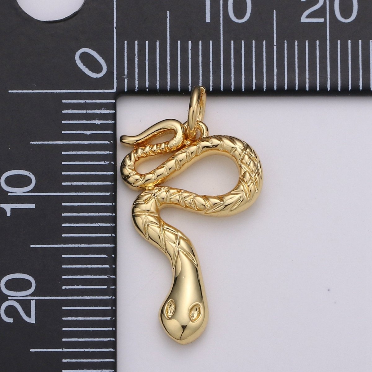 1pc 14k Gold Filled Snake Charm, Gold Snake Pendant Charm, Gold Filled Charm, For Serpent Animal Venom DIY Jewelry, D-411