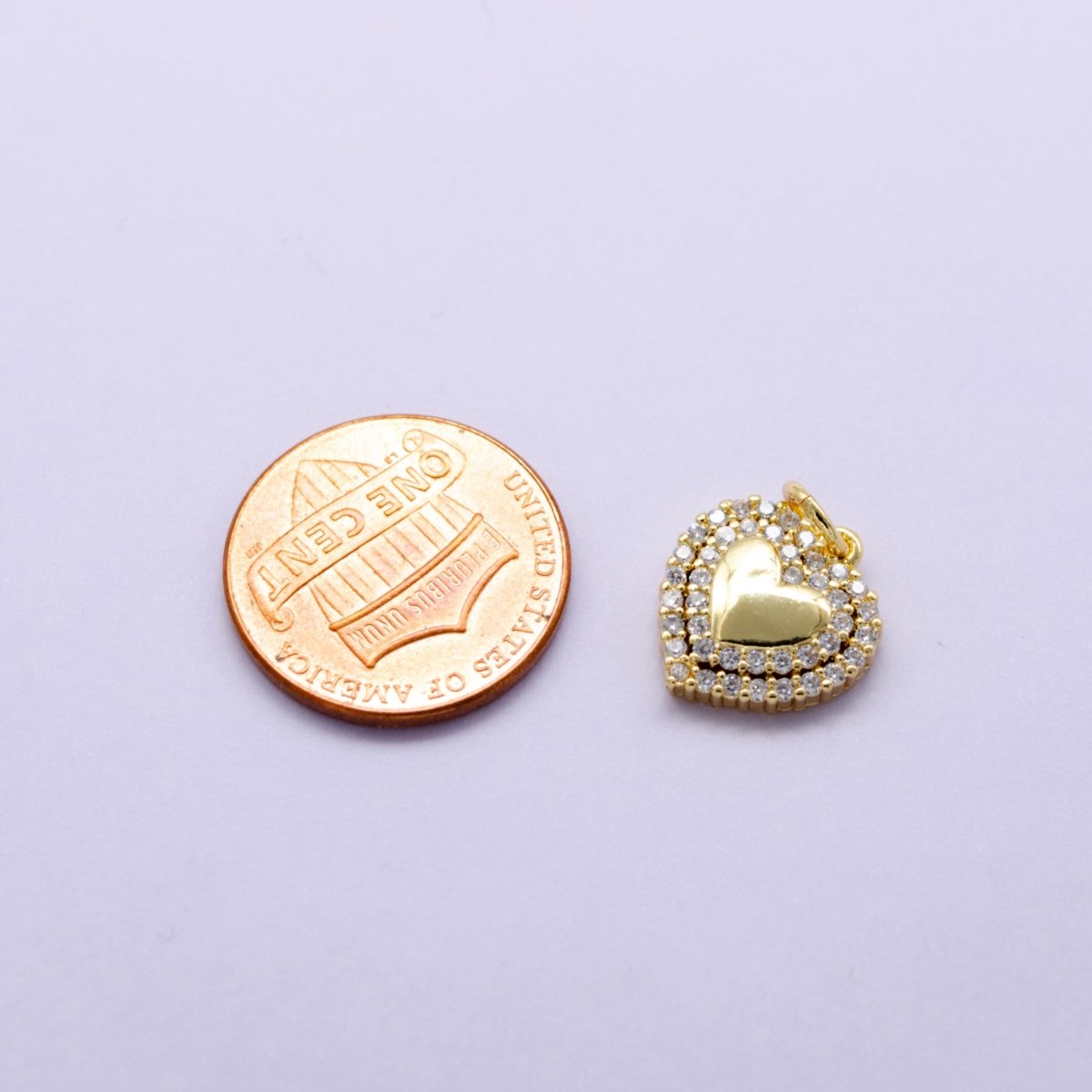 1pc 24k Gold Filled Micro Pave CZ Heart Pendant Charm, Love Micro Pave CZ Pendant Charm, For DIY Jewelry D-433