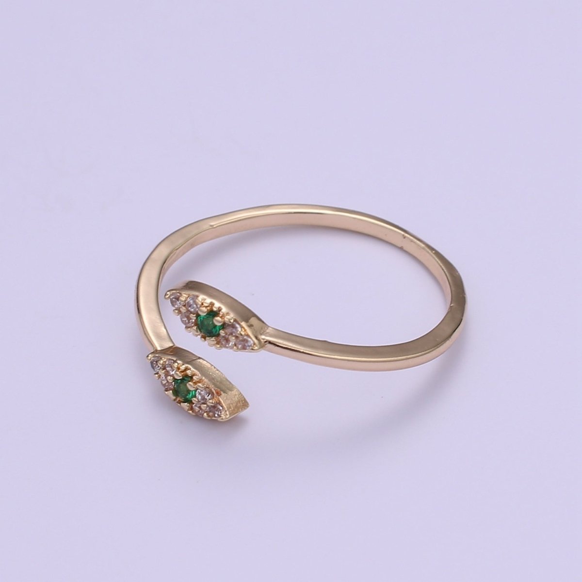 1pc End-to-end Crystal Eye on Golden Circle Ring CZ Gold Filled Geometric Casual Ring Jewelry O-954
